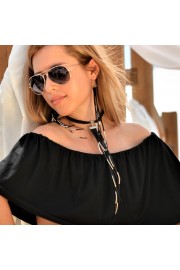 Красив комплект колие с обеци Black vision(A3560) 